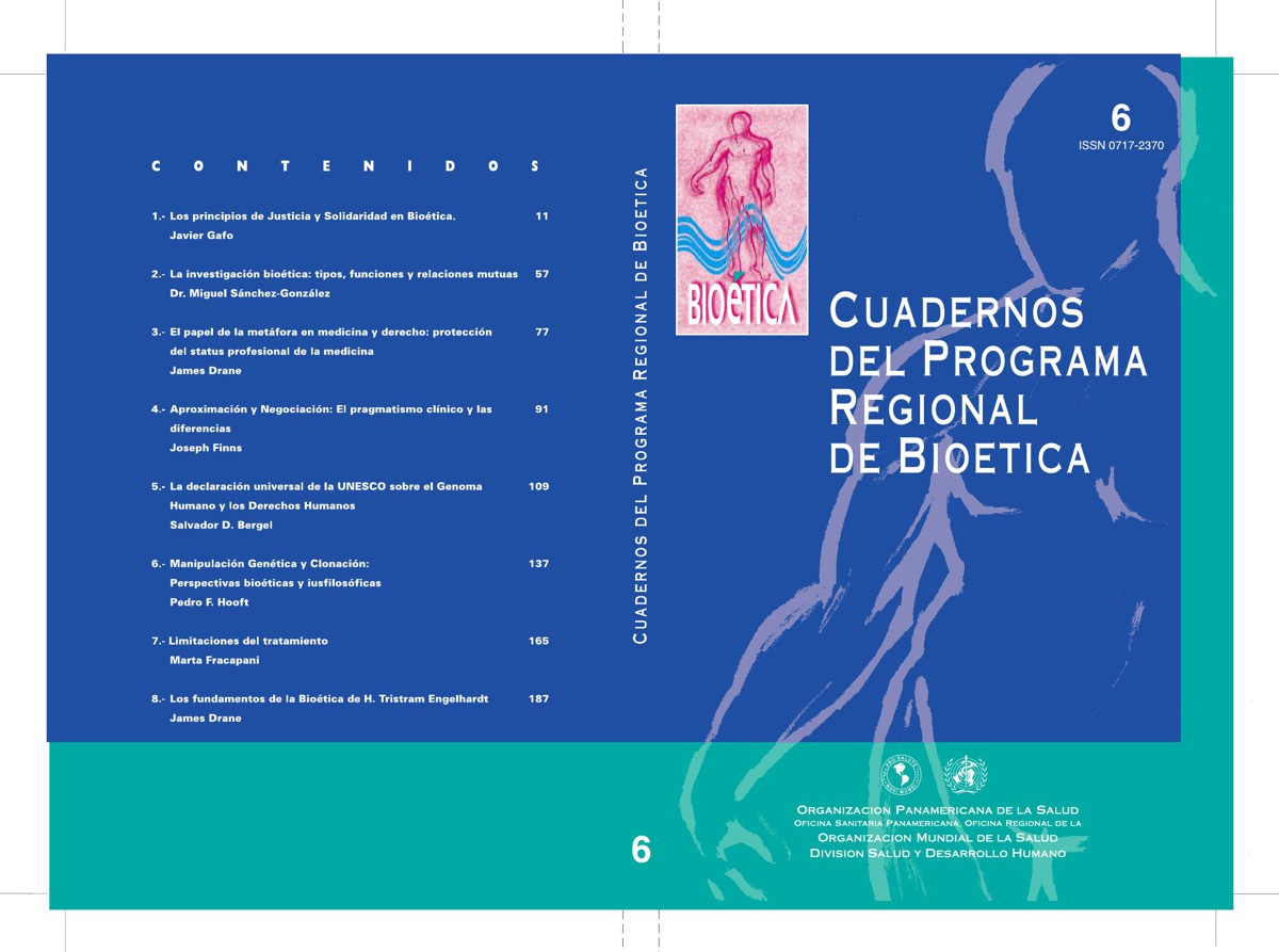 Cuadernos del Programa Regional de Bioética. No. 6